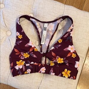 Victoria's Secret Maroon Floral Sports Bra XS